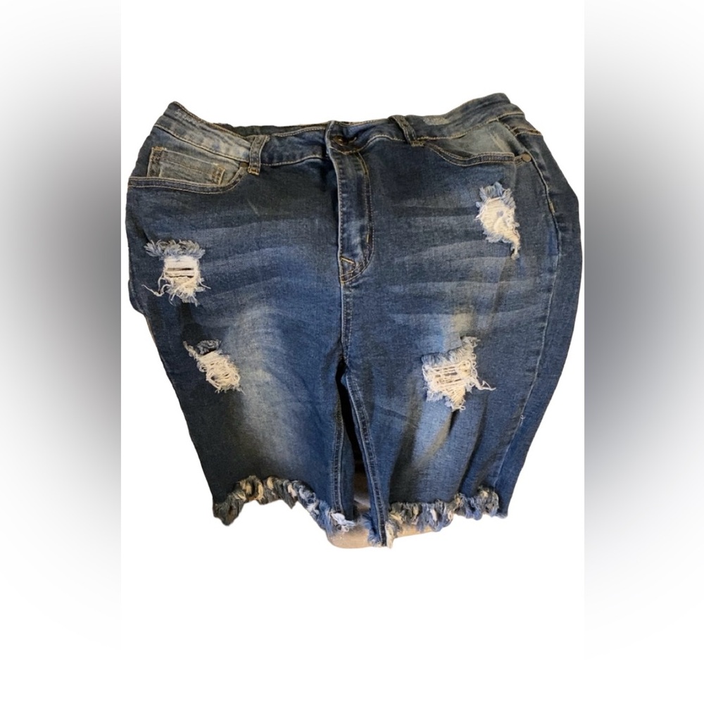 Denim Ripped Shorts